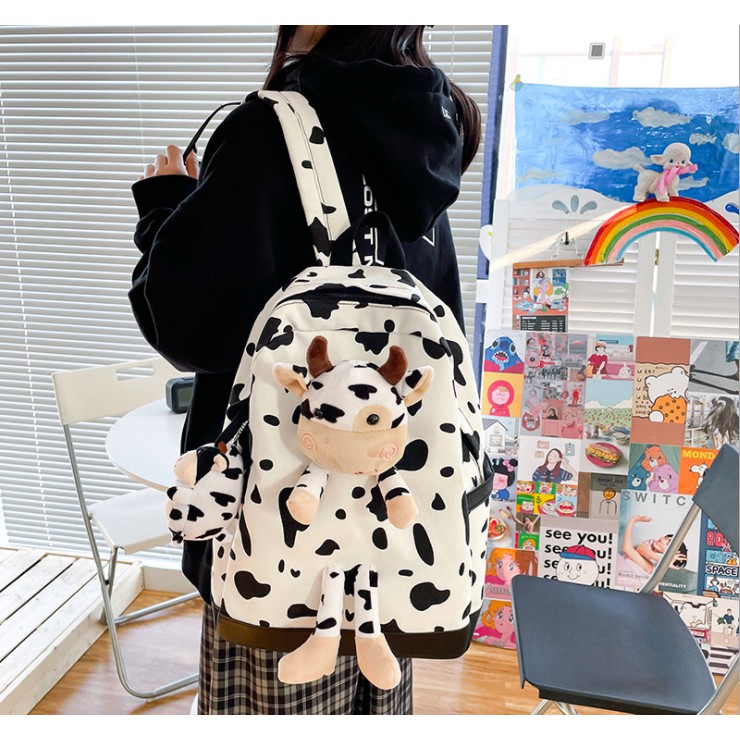 [ATKSHOP] Balo ulzzang bò sữa siêu dễ thương 2021