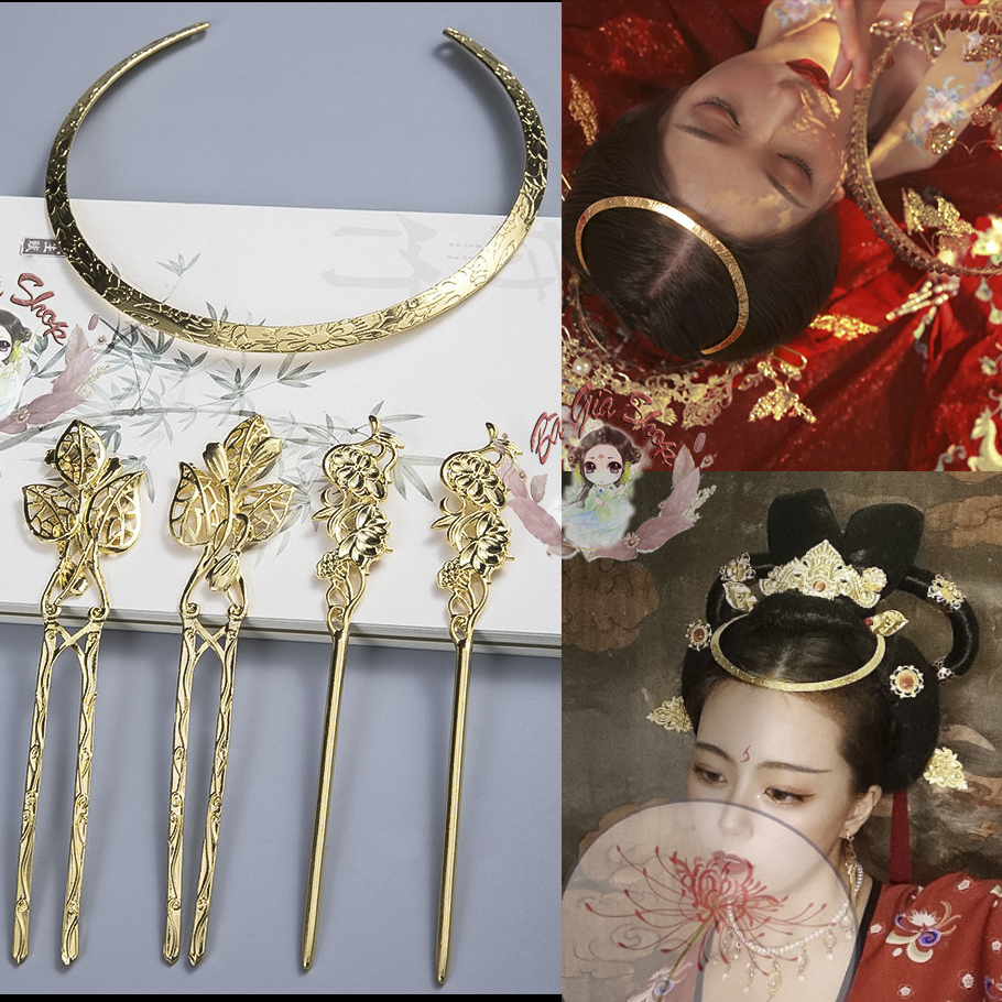 (Nhiều mẫu) Full set Trâm cài tóc trang sức cổ trang
