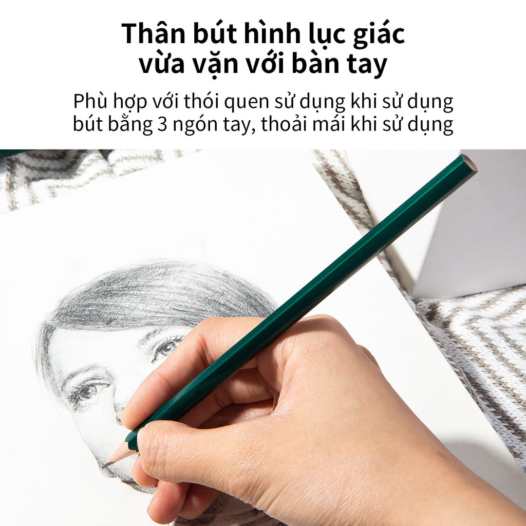 Bút chì 2B / HB lục giác Deli 33312 / 33311