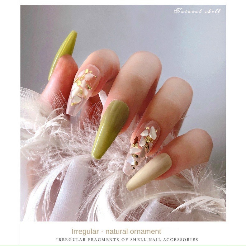 Phụ kiện xà cừ trắng trang trí móng tay nail ( Lẻ 1 túi )