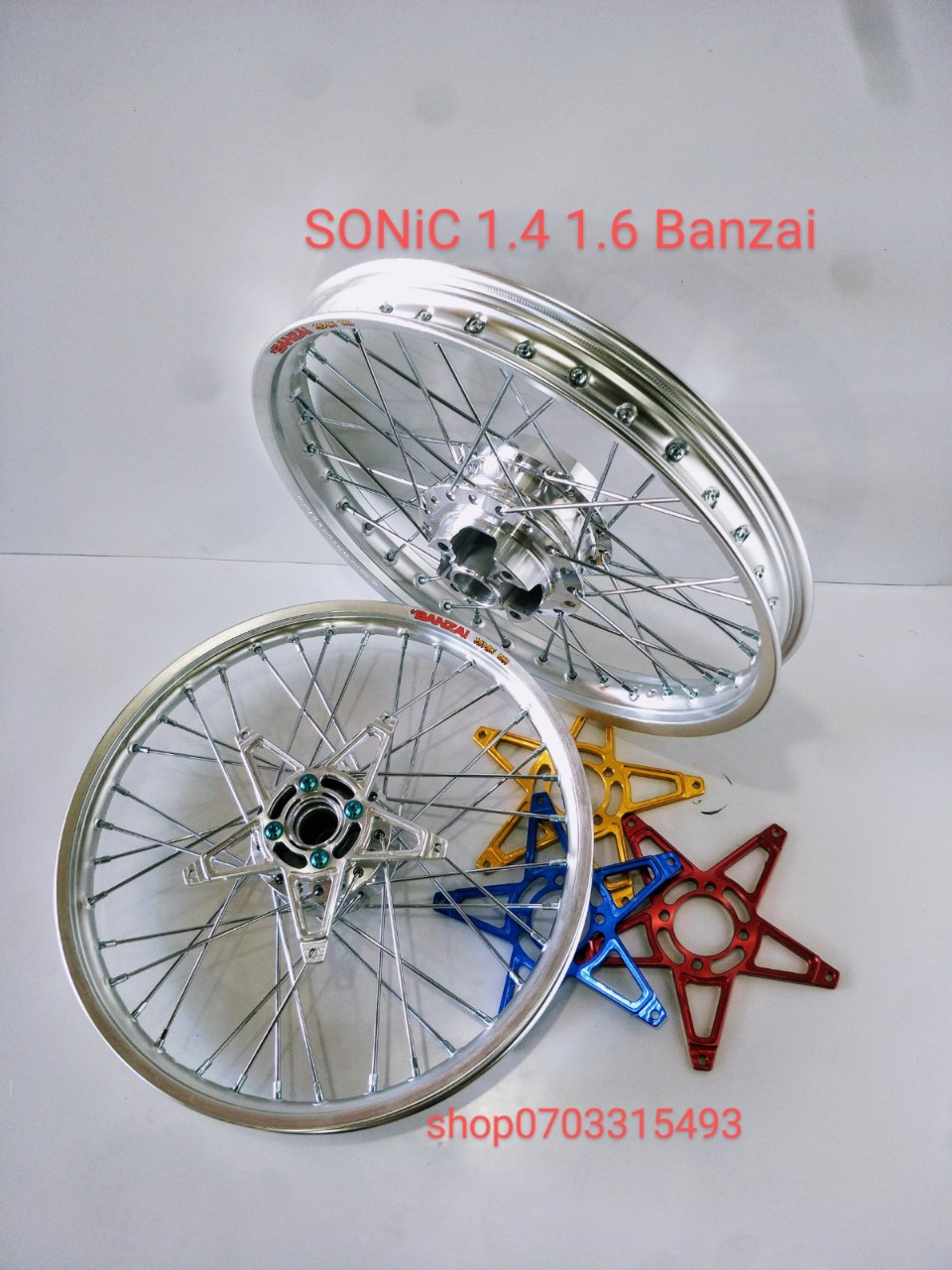 [HCM] CẶP BÁNH CĂM WINNER SONIC NIỀNG BANZAI 1.4 1.6 KÈM PAT ĐĨA NGÔI SAO GẮN NHƯ ZIN