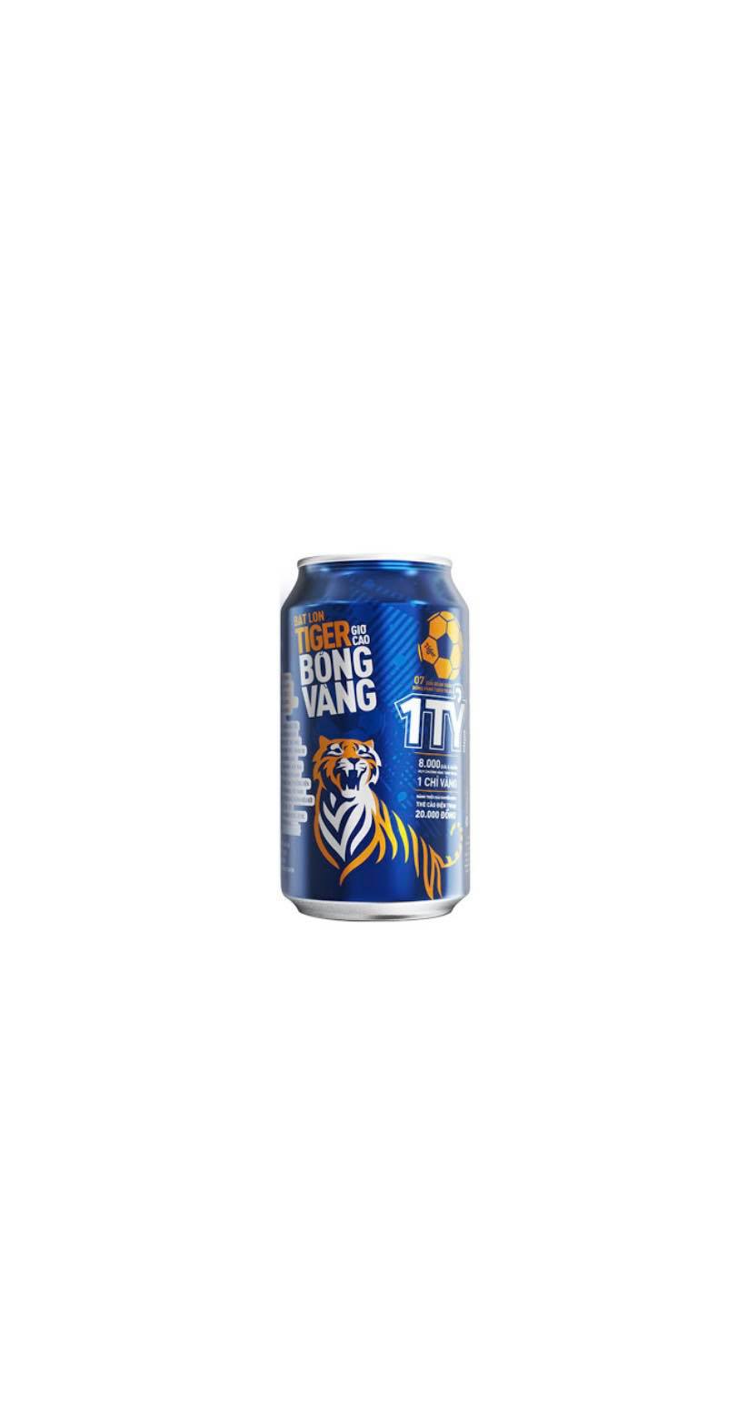 Thùng 24 lon Bia TIGER (Bật lon Tiger giơ cao bóng vàng)