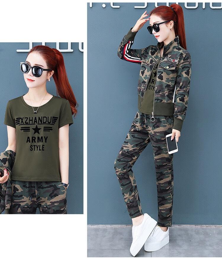 COMBO 3 MÓN ĐỒ BỘ THỂ THAO PHỐI LÍNH NỮ CAO CẤP
