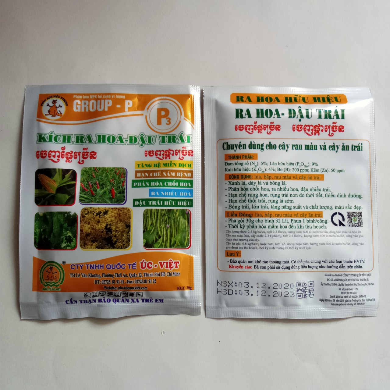 Kích ra hoa đậu trái gói 30g, dùng cho hoa màu, ớt, dưa, khổ qua (giá bán 10 gói)