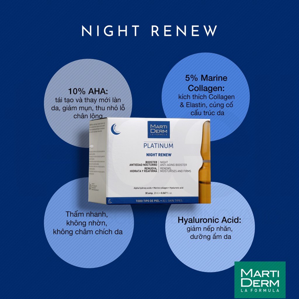 Tinh chất MartiDerm Platinum Night Renew