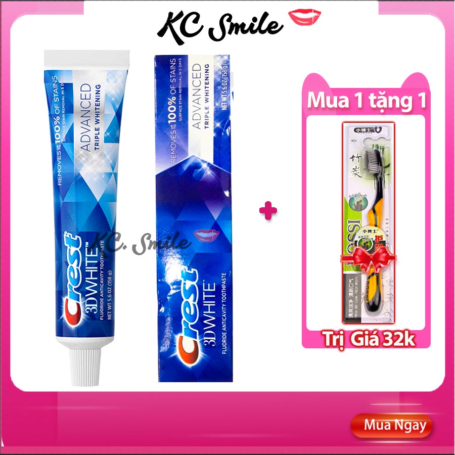 Kem đánh răng Crest 3D White Advanced Mỹ 147gr
