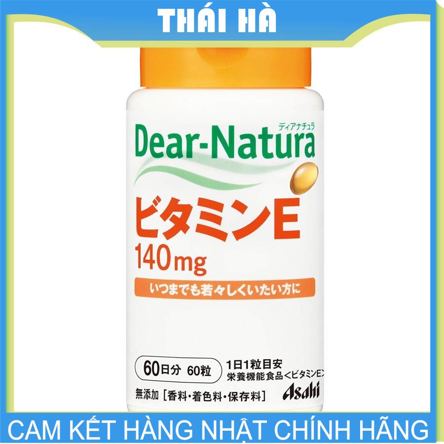 [2 tháng uống] Viên Vitamin E Asahi Dear Natura 60 viên Trắng Da Đẹp Da Tăng Nội Tiết Tố Nữ