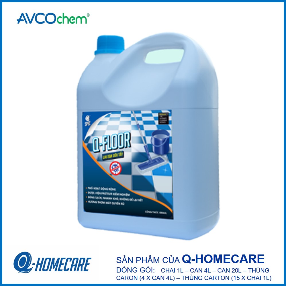 Floor cleaner and disinfectant q-floor 4 liter can - avcochem - q-homecare