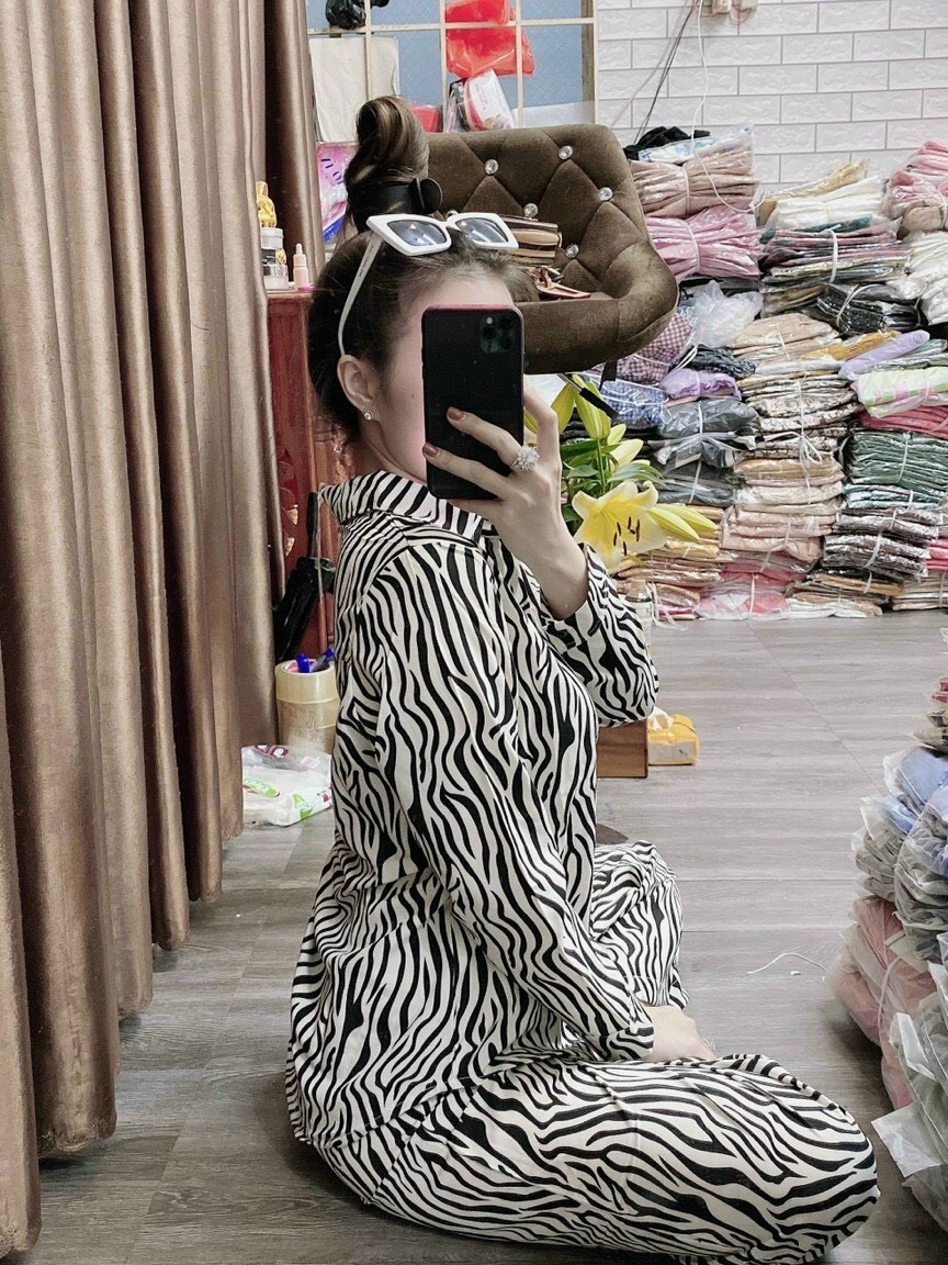 Đồ bộ rằn ri sọc vằn chất lụa mango siêu xịn sò TTSA1061