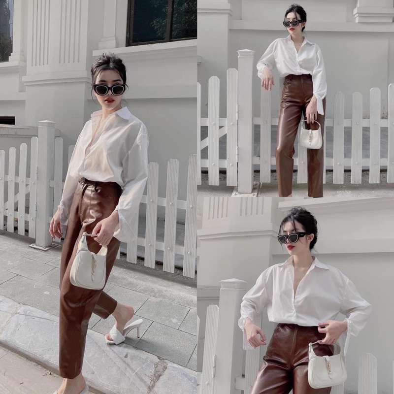 Áo sơ mi thô from thụng nhiều màu sắc gs90