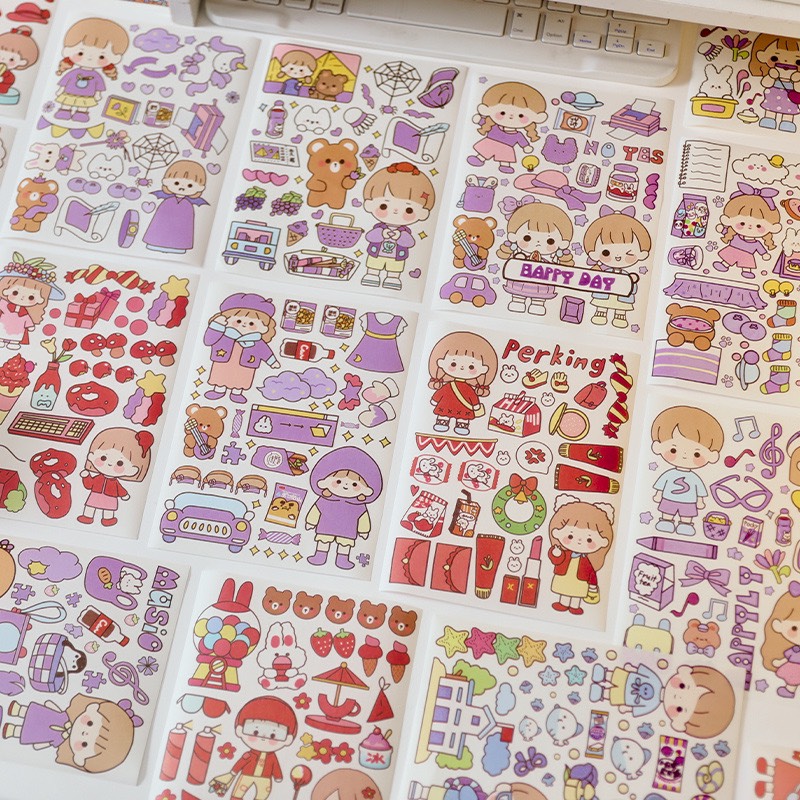 Gói 16 Tấm Sticker Kèm Cây Cán Phẳng