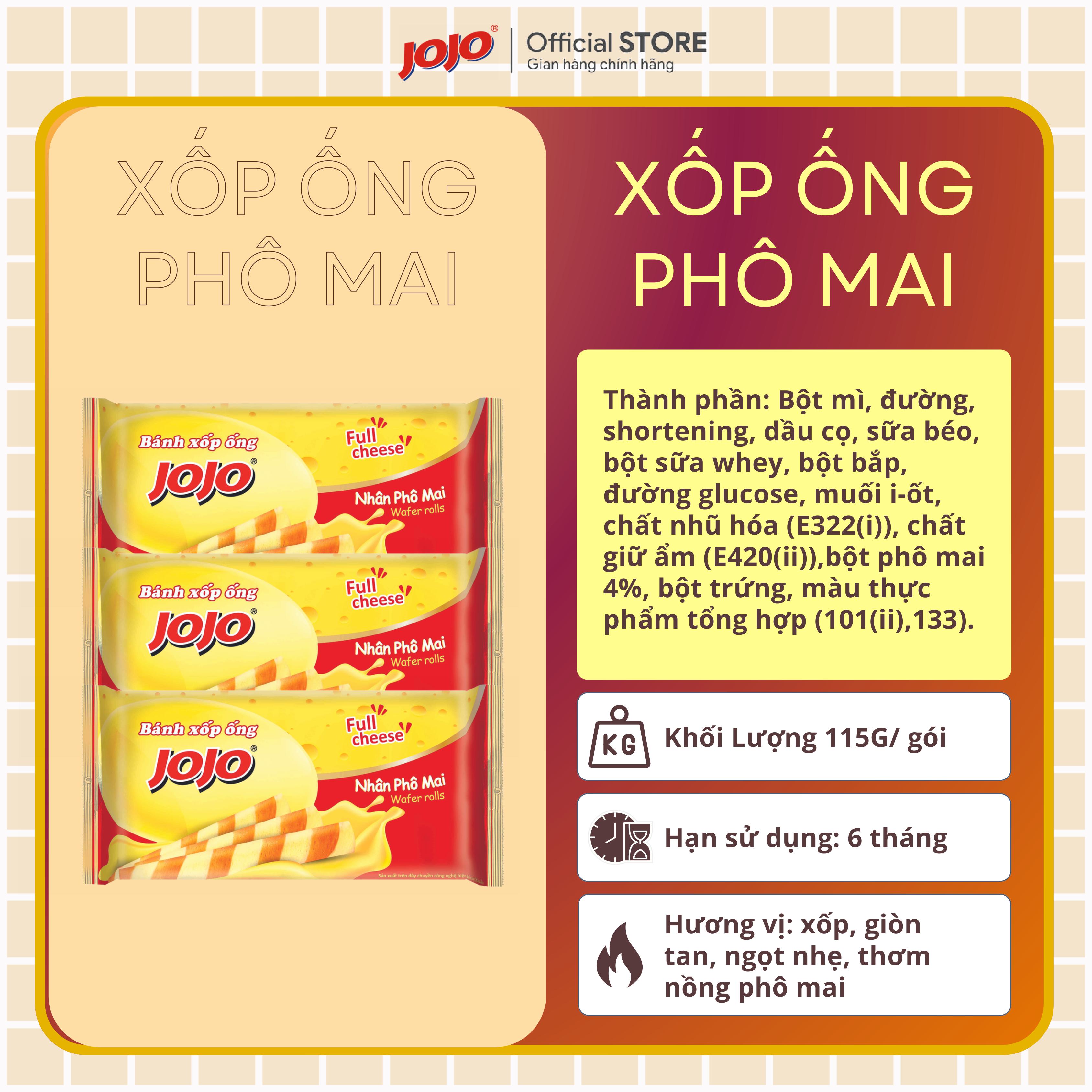 Bánh Xốp Ống JOJO Mix Đủ Vị loại 95G và 115G (Tặng Đậu 30G)