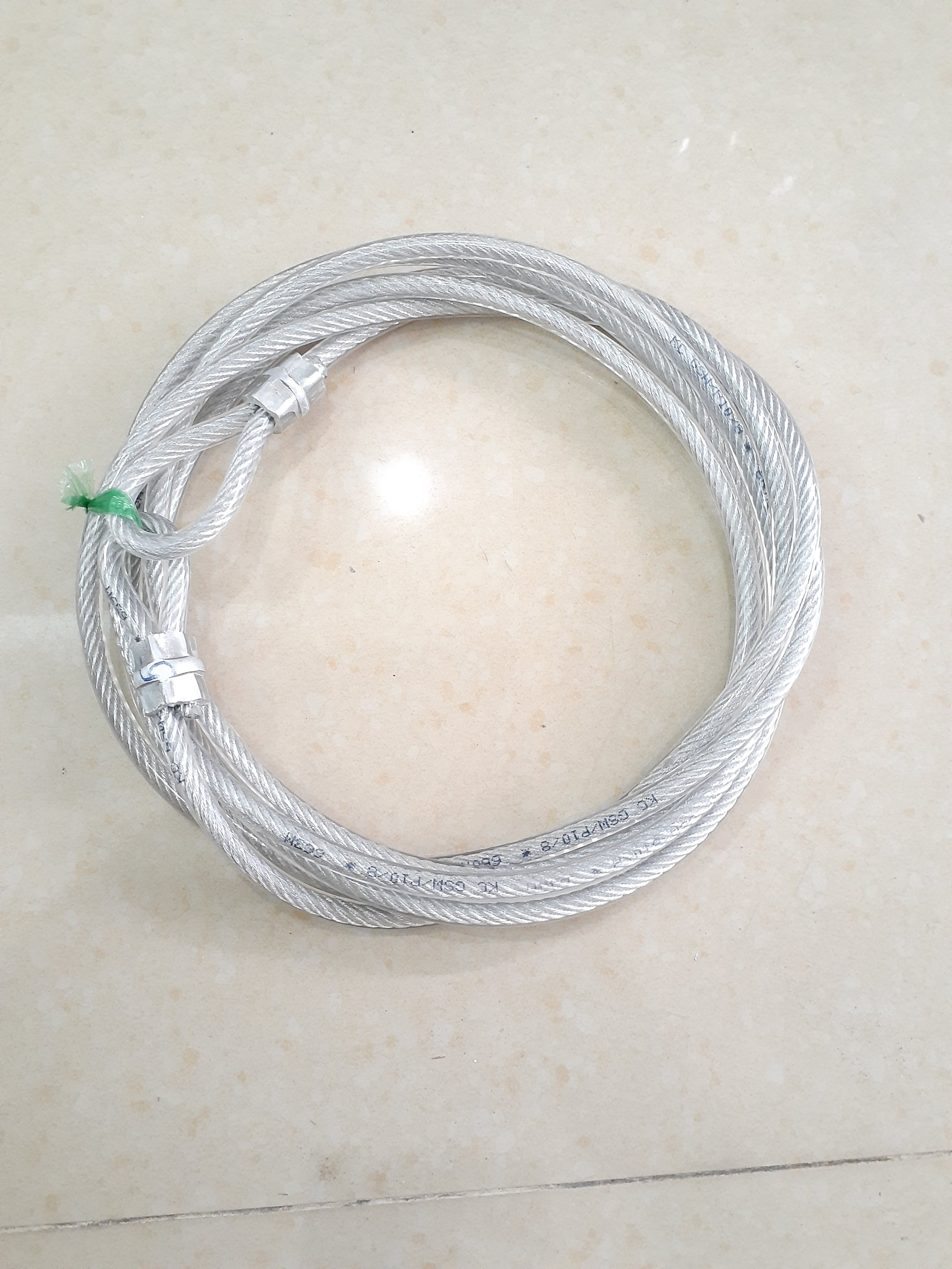 Dây cáp khóa xe bọc nhựa phi mm dài 5 mét