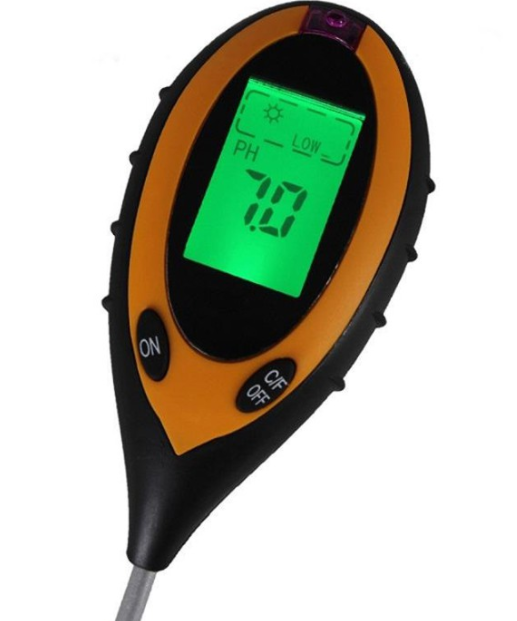 [HCM]Máy đo pH đất dụng cụ đo pH đất 4 trong 1 (pH độ ẩm ánh sáng nhiệt độ) Tặng Kèm Pin 9V