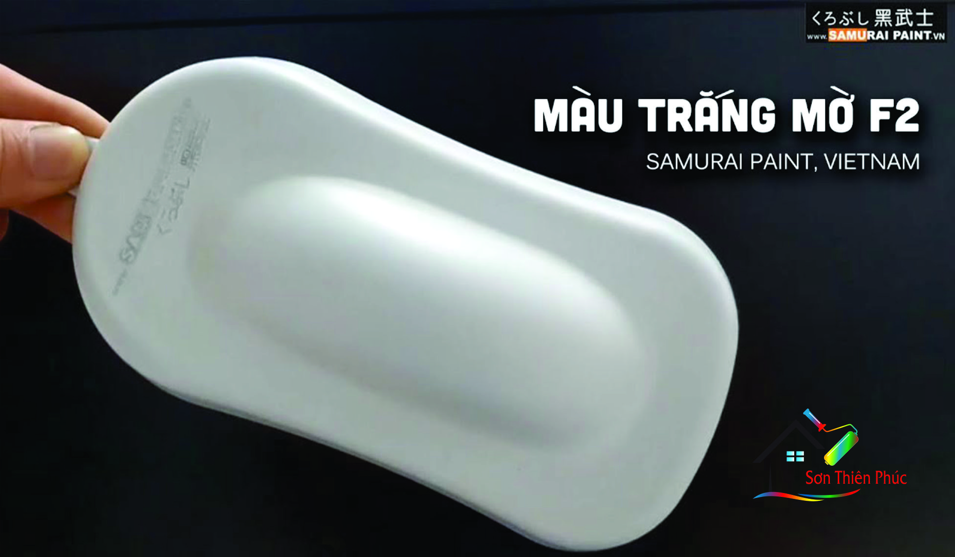 Sơn xịt Samurai Chính Hãng màu Trắng Mờ - F2 (400ml)
