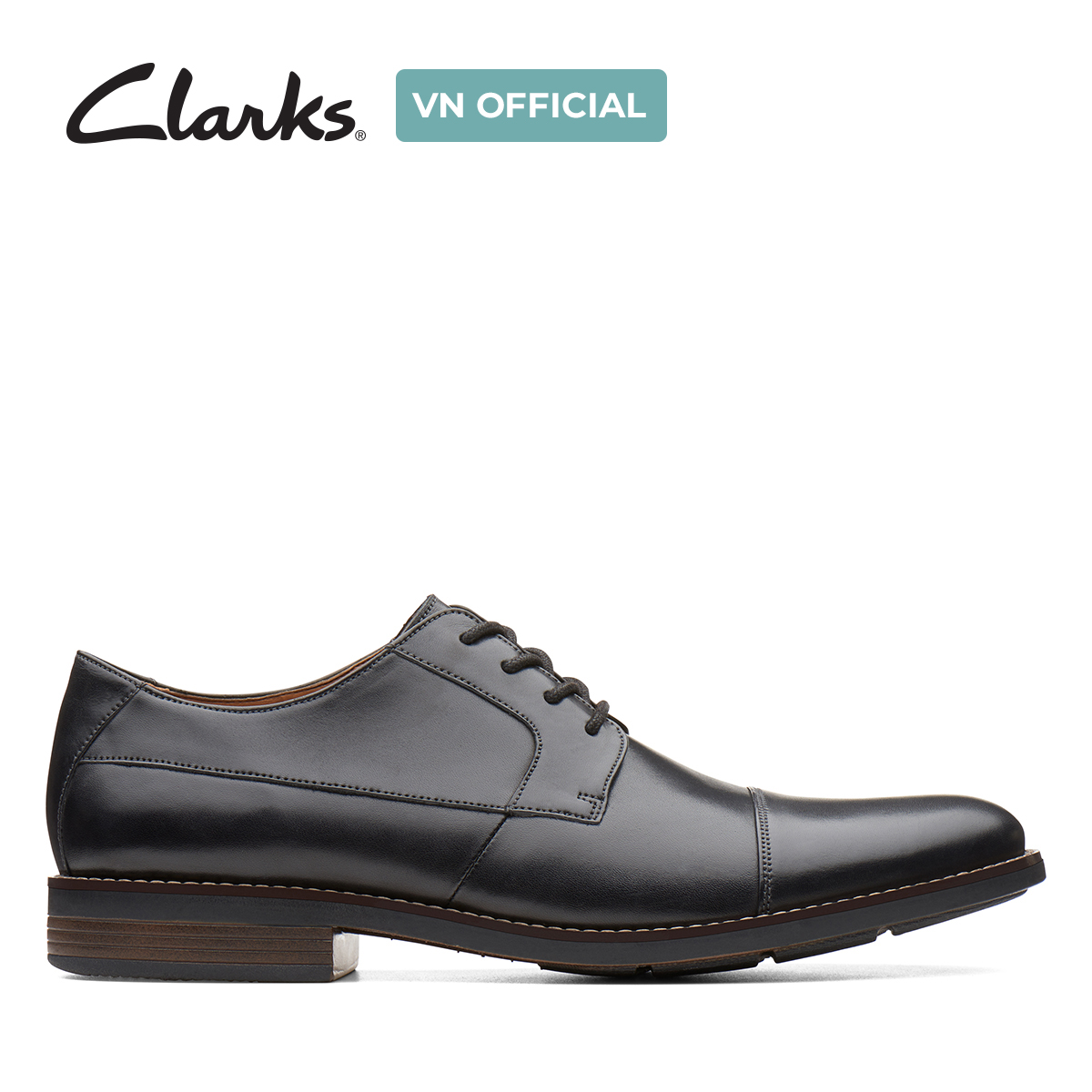 Giày Tây Da Nam Clarks - Becken Cap