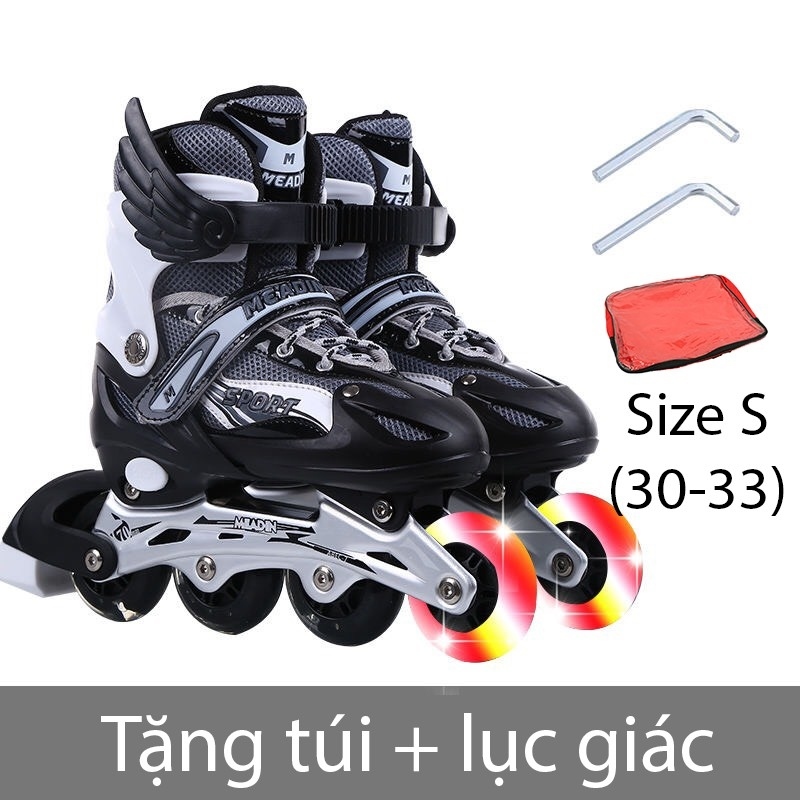 Mua Giày patin trượt Sport dành cho trẻ em người lớn có thể điều chỉnh to nhỏ batin batanh tặng cánh