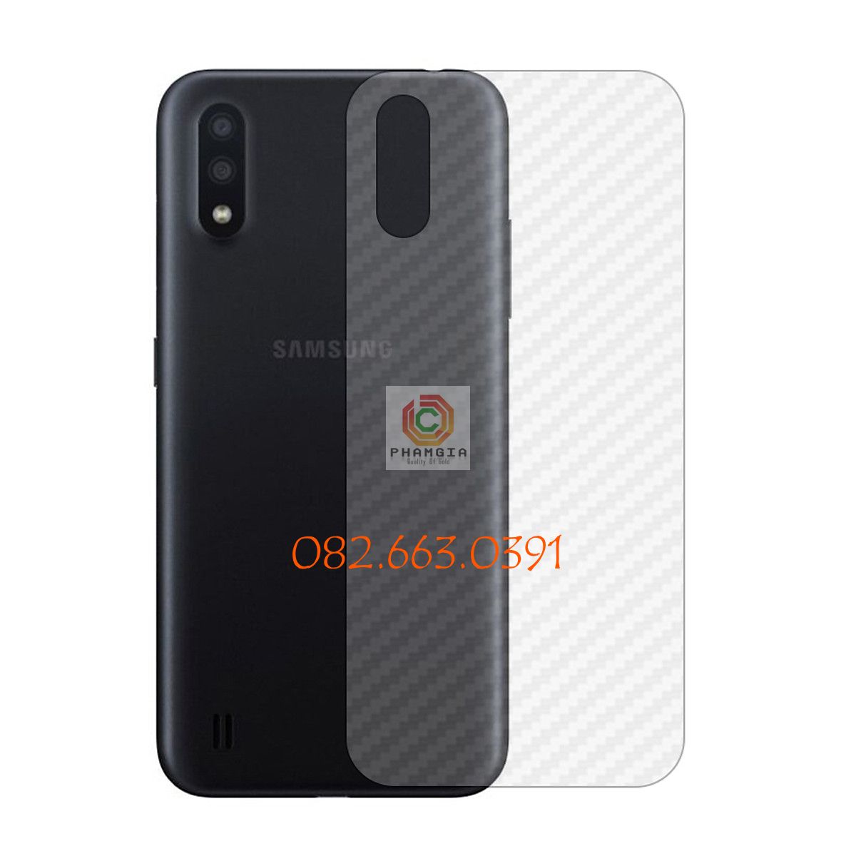 Miếng dán mặt lưng skin carbon Samsung Galaxy A01