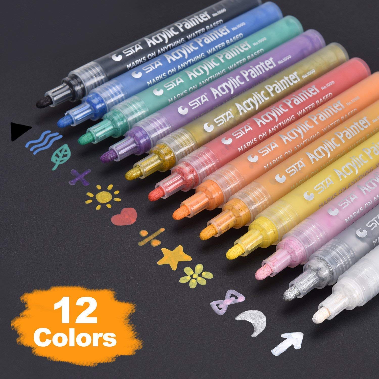 Bộ Bút Sơn Acrylic STA Painter 12/24 Màu