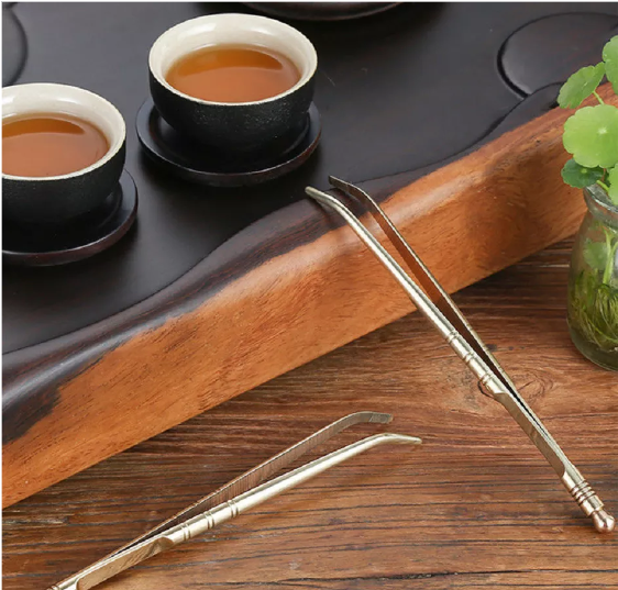 Kẹp trà đạo kẹp gắp chén trà bằng đồng