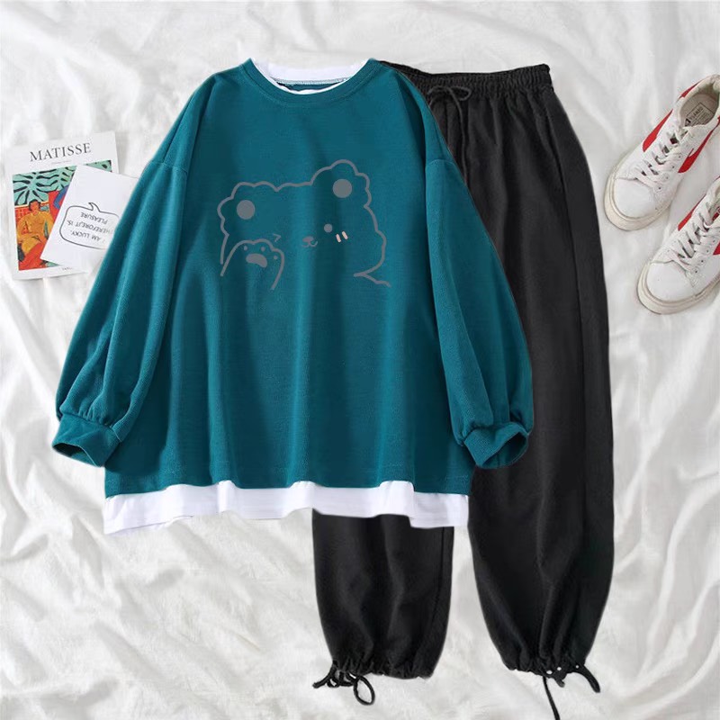 Sét bộ hình vẽ gấu,lẻ quần bomber