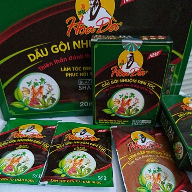 Dầu gội nhuộm đen tóc Hoa Đà