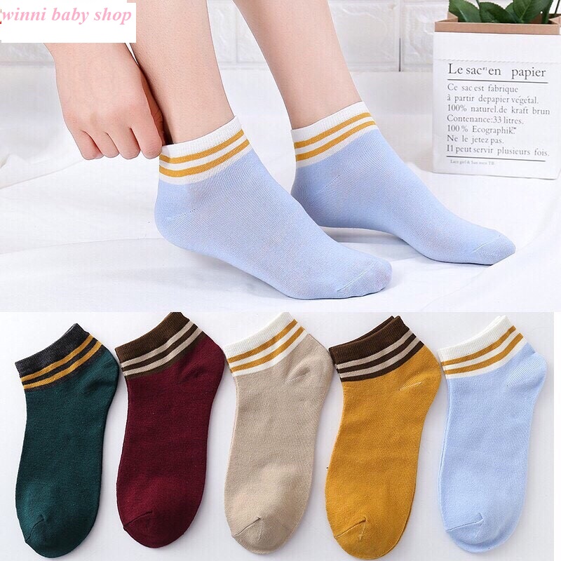 ComBo 5 đôi vớ cotton nữ cao cấp( vớ co giãn và thắm mồ hôi cực tốt)