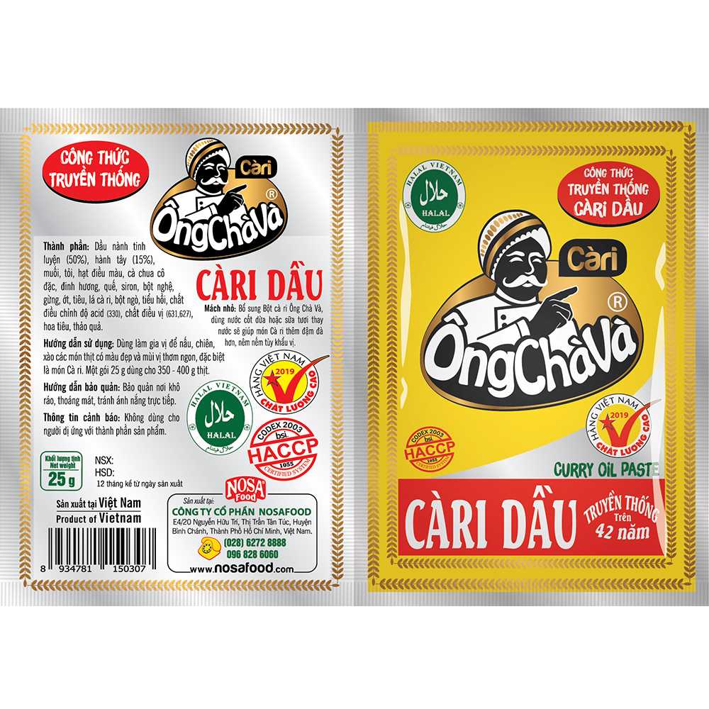 Lốc 30 Gói Cà Ri Dầu Ông Chà Và 25g