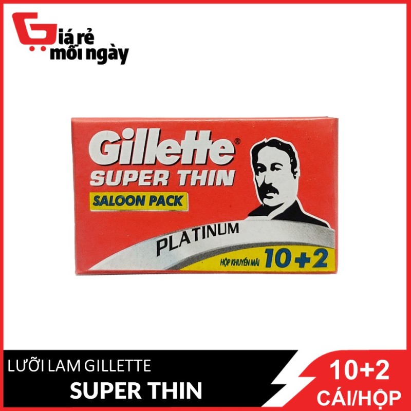 Hộp Lưỡi Lam Gillette Super Thin Saloon Pack 10 + 2 cái