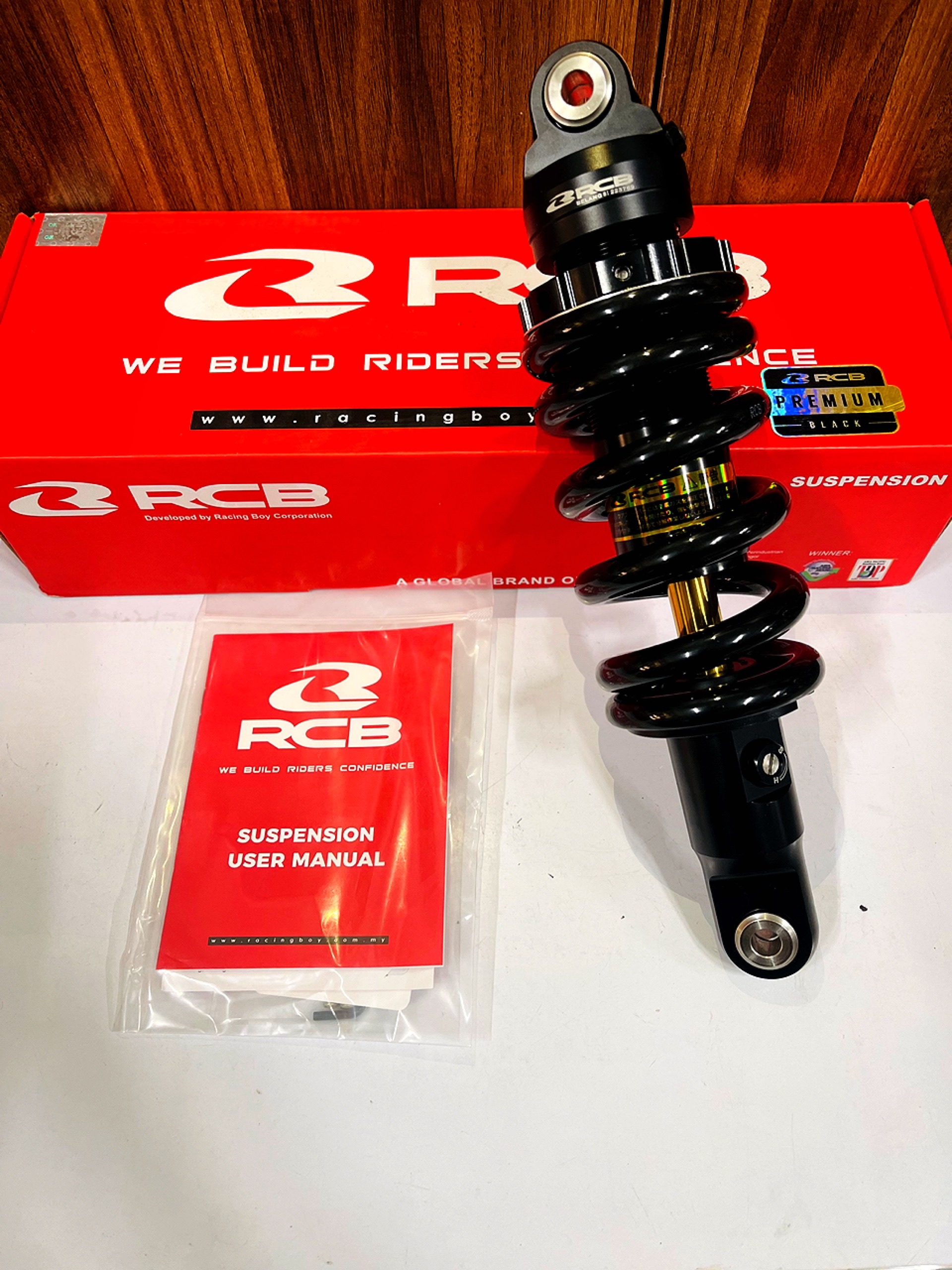 Phuộc RCB Raider / Satria ( Mẫu S2 Đen Ty Vàng ) Có Tăng Chỉnh