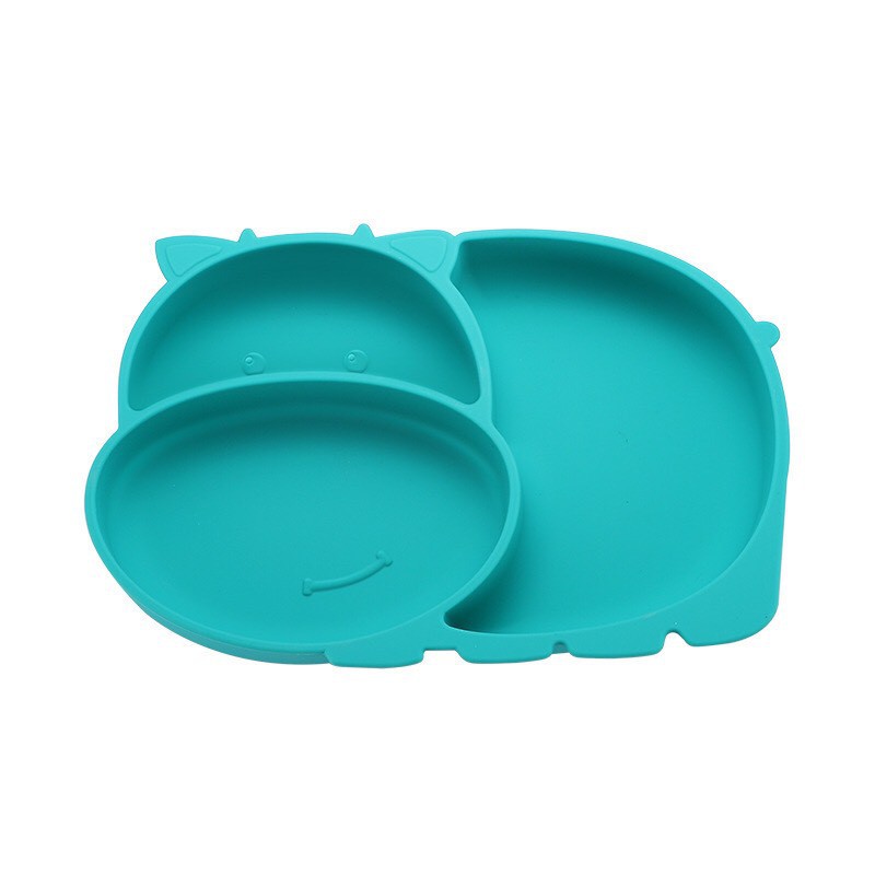 [Hoàn tiền 6%] Khay ăn dặm silicon chống lật hình con bò sữa đáng yêu dành cho bé