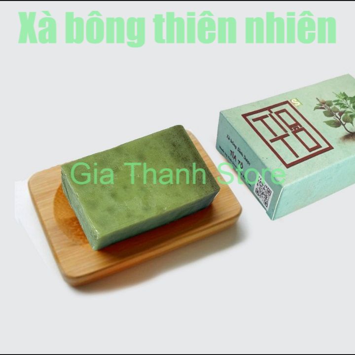 Biopharmaceutical perilla soap, handmade facial soap 100gr  Xà bông Sinh Dược Tía tô, xà bông tắm rửa mặt ngừa mụn lưng