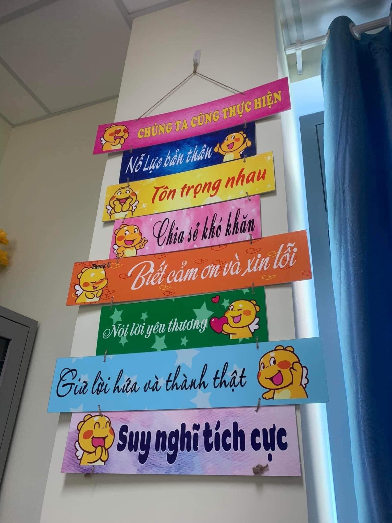 Chúng ta cùng thực hiện, chất liệu mex, kích thước 60cm*100cm (đồ trang trí lớp học)