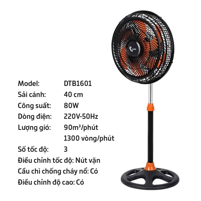 Quạt đứng Turbo Asia DTB1601 (công xuất 80W)
