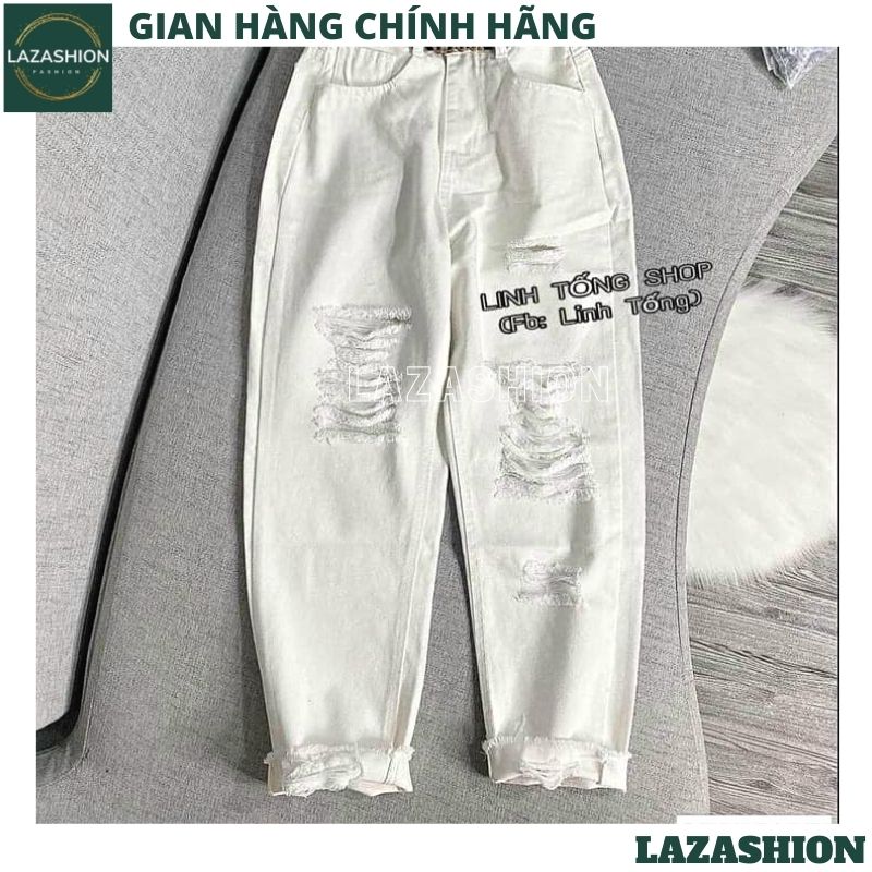 Quần jean nữ lưng cao , bò nữ rách nhiều 2 mầu ,quần bagy bò ống côn , quần jeans khỏe khoắn cá tính mặc tôn dáng trẻ chung năng động -LAZASHION