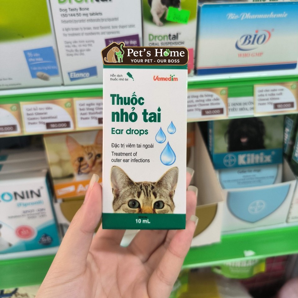 Nhỏ tai Vemedim cho chó mèo 10ml