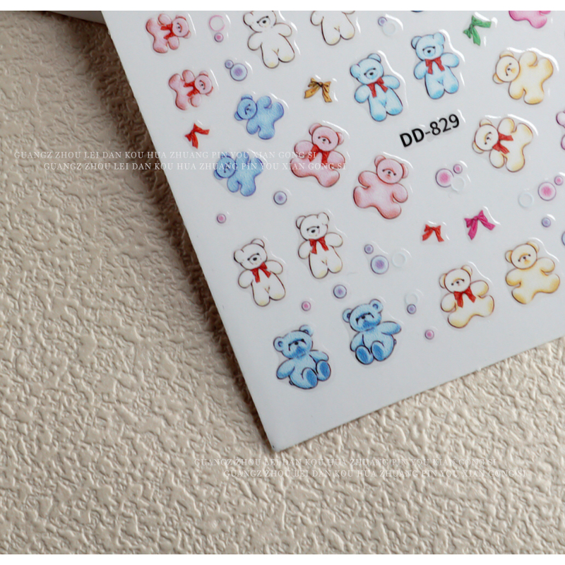 Sticker 3D Gấu Bông | Hình Dán Móng Tay DD-829 830
