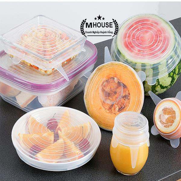 Combo 6 Pieces Silicone Elastic Cup Cover, Fresh Food keeping, Packaging Sealing Cover Multi-function Silicone Bowl Cover