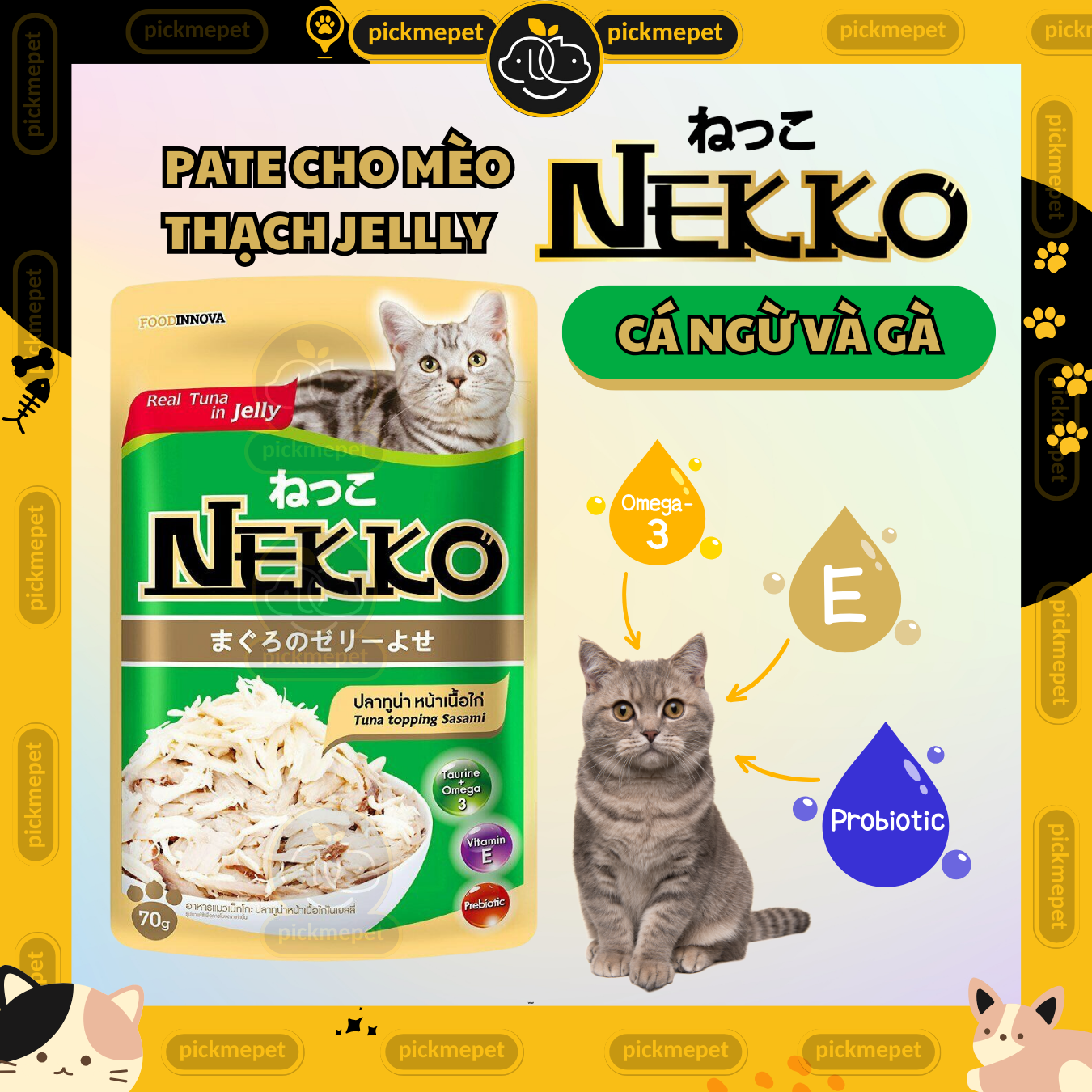 Pate Nekko Thạch Jelly Cho Mèo Mọi Lứa Tuổi 70g
