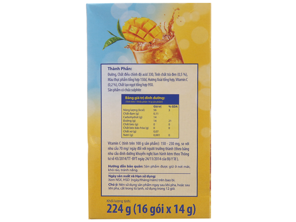 Trà Lipton Ice Tea vị xoài 224g