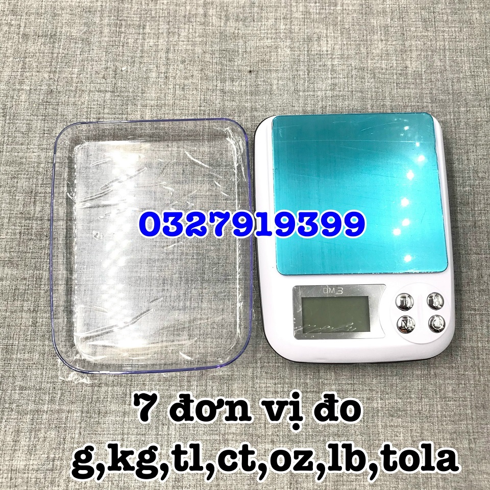 Cân tiểu li điện tử DM3 3kg x 0,1g - Độ chính xác cao, màn hình LED, dễ sử dụng, chống bụi, kích thước 17x13x4 cm