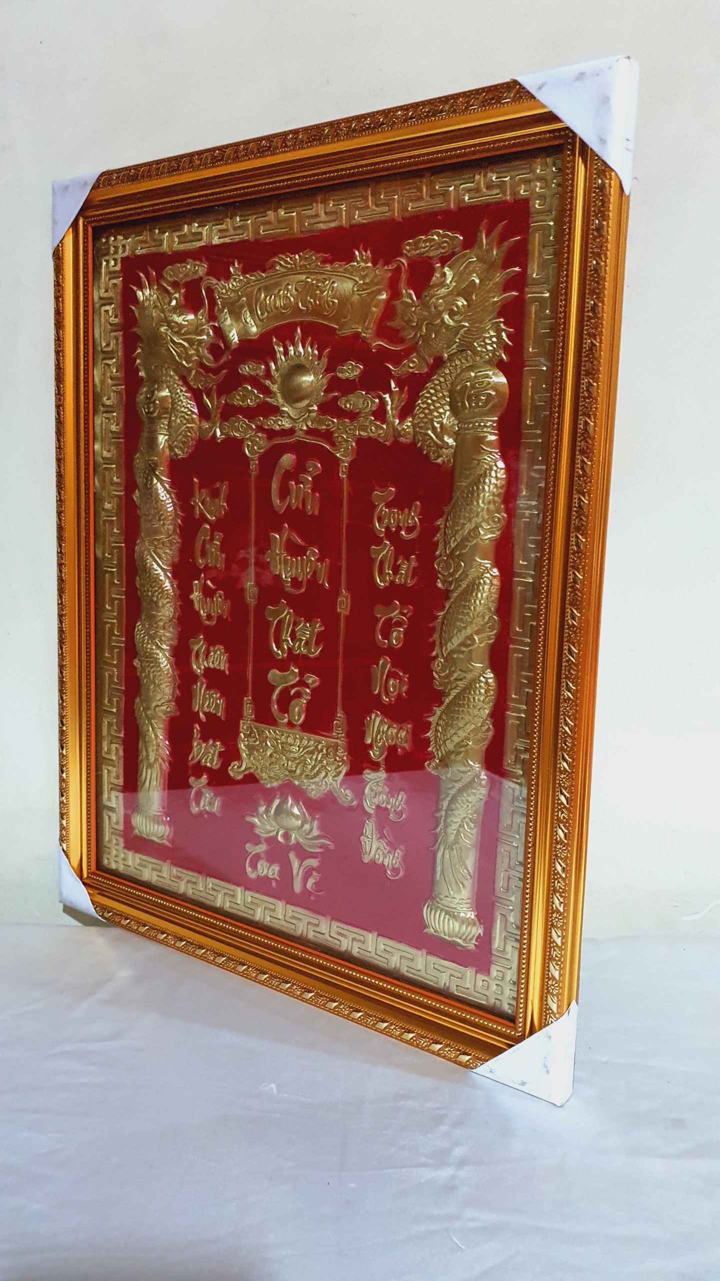 Cửu Huyền Thất Tổ Đỏ Bằng Đồng Cao 46.5cm x 36.5cm