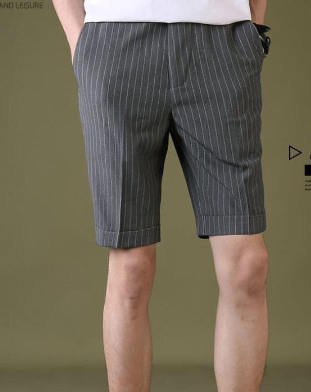 quần short tây âu caro sọc dọc