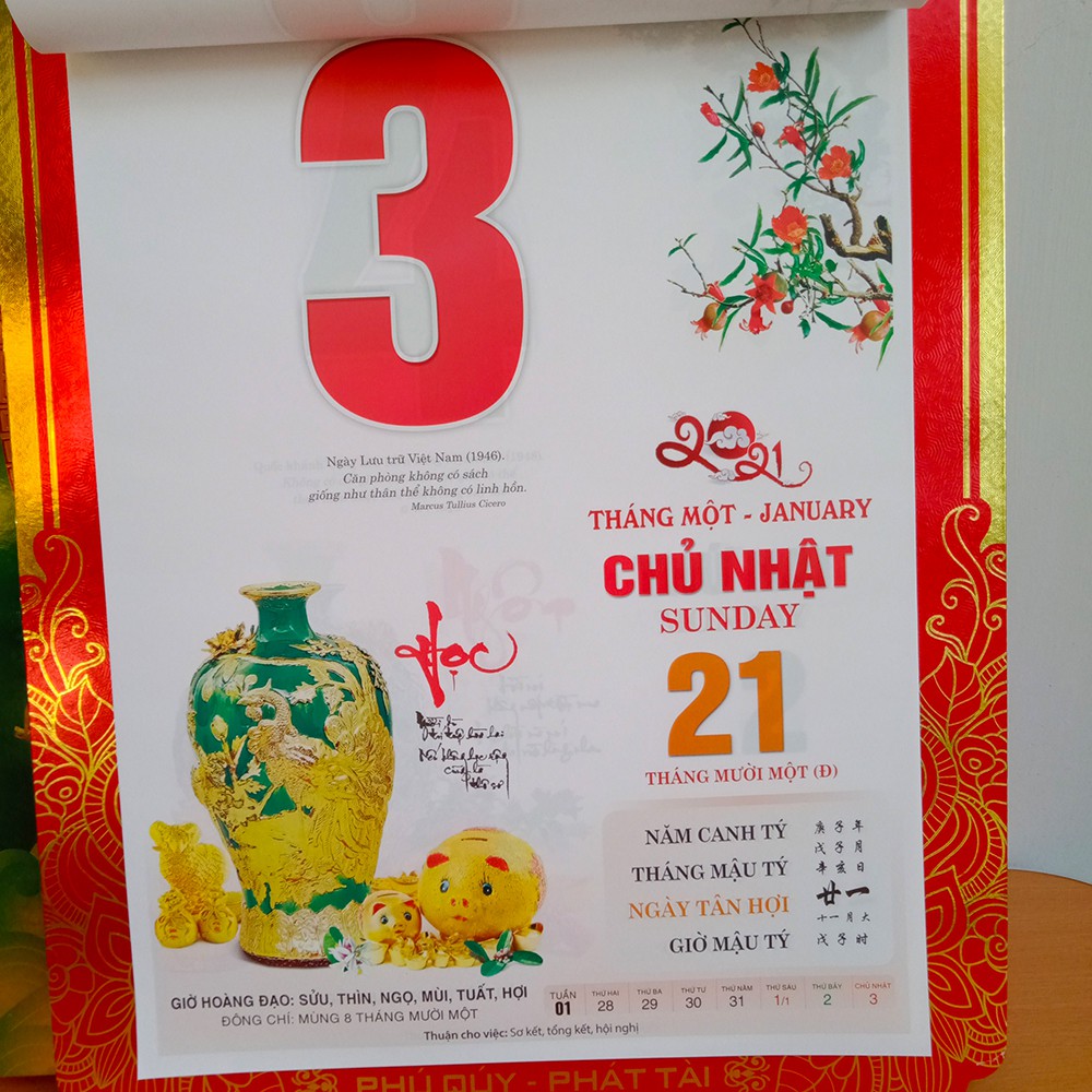 [HCM]Lịch blóc 2021 (14x20cm) - Lịch treo tường - Lịch năm 2021