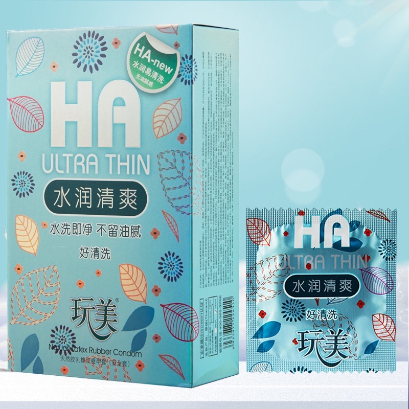 Bao Cao Su HA Ultra Thin hộp 100 cái siêu mỏng nhiều gel bcs gia đình nhà nghỉ nội địa trung quốc