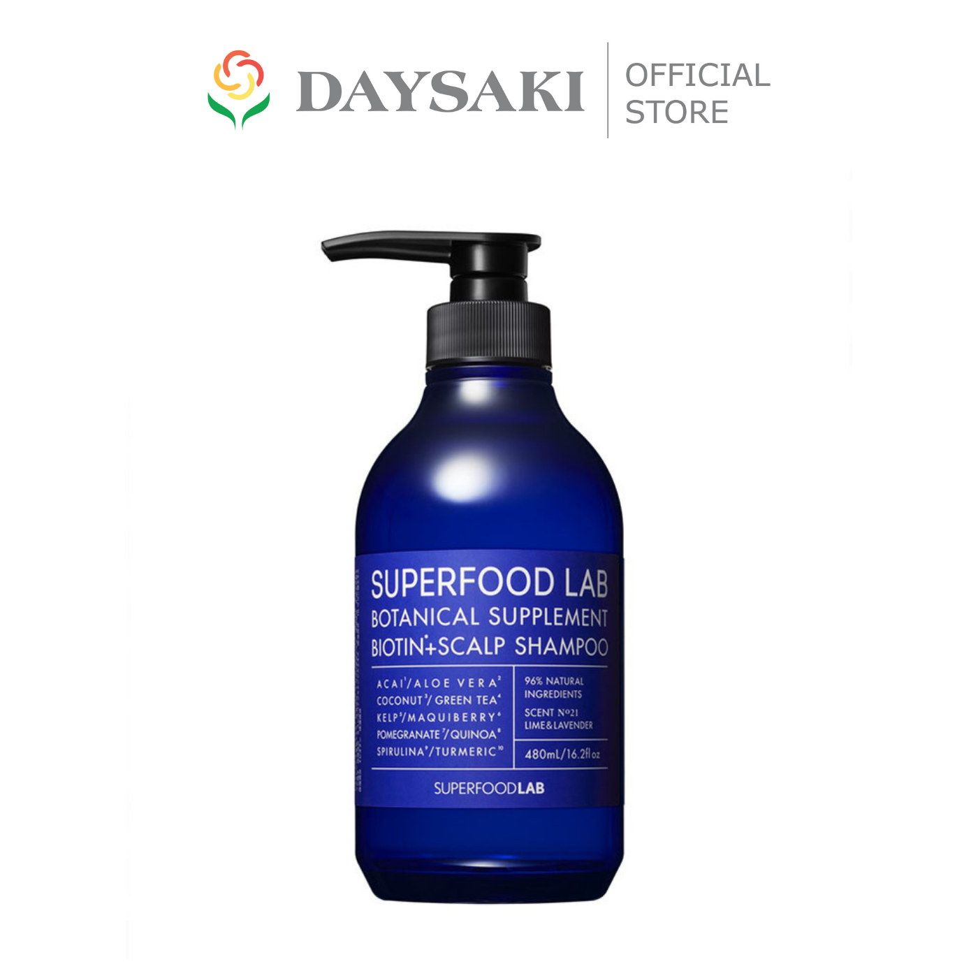 Superfood Lab Dầu Gội Chăm Sóc Da Đầu Cho Tóc Dầu Botanical Supplement Biotin+Scalp Shampoo 480ml