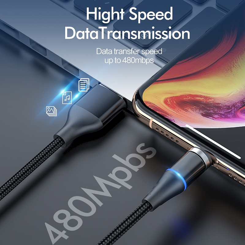 5A Fast Charging Cable 3 in 1 Micro Usb / Type-C / apple usb Magnetic USB Cable Data Cable with Led Light for iPhone Cable/android samsung/xiaomi/huawei/vivo/oppo