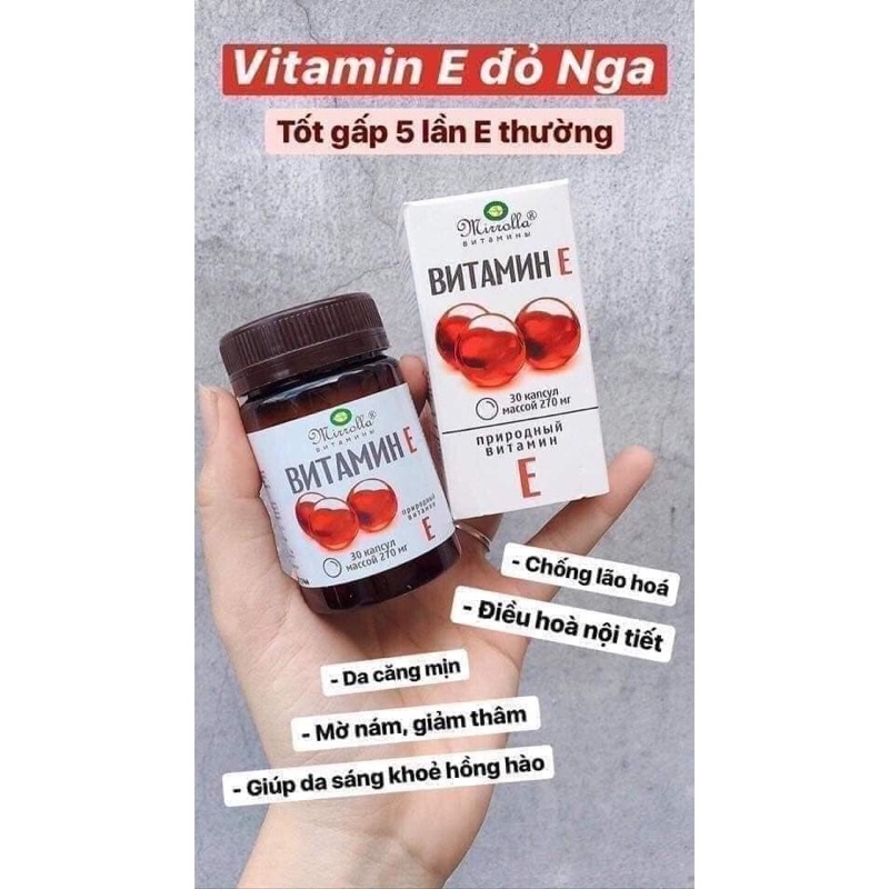 Vitamin E đỏ Nga 270mg 30 viên