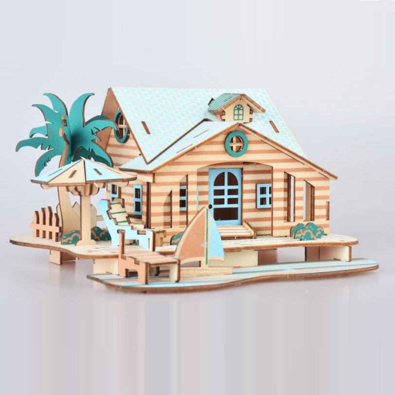 Đồ chơi lắp ráp gỗ 3D Mô hình Bali Island Villa