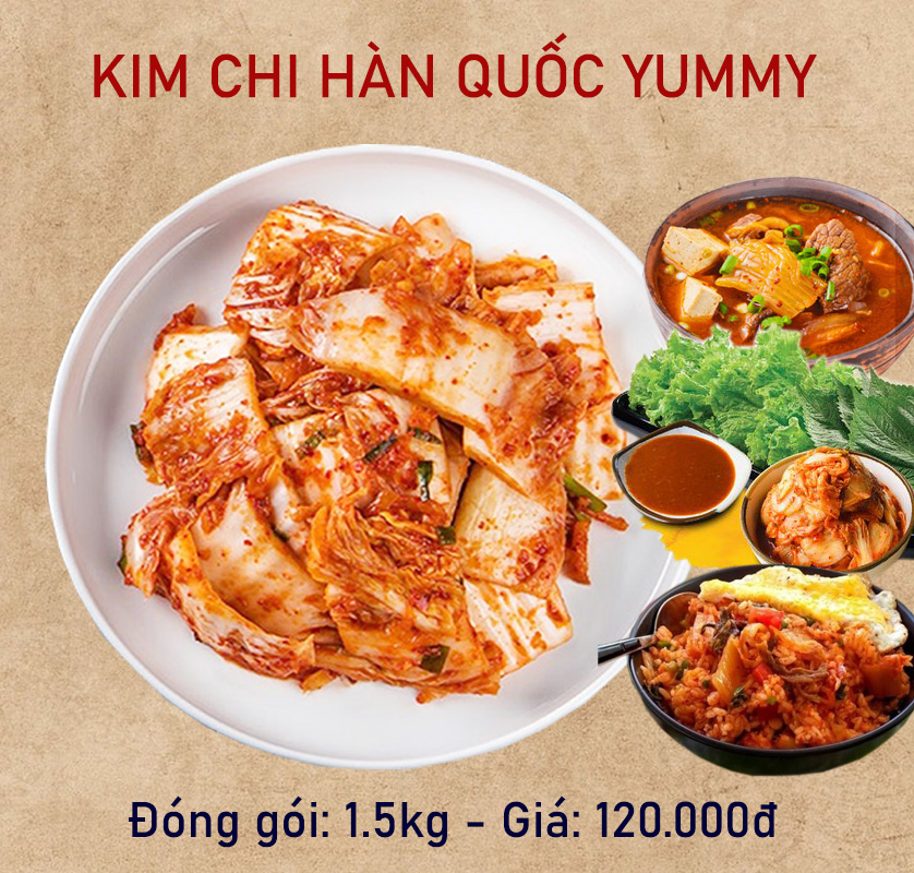 1,5kg Kim chi cải thảo Hàn Quốc lên men với bột ớt từ Hàn loại ngon